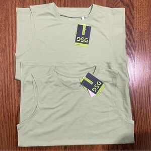 **4/$12** DSG Boys Sleeveless Faded Green Heather Dri Fit Shirts-2, NWT Large